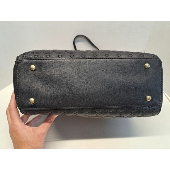 Betsey Johnson Quilted Satchel Black Bag - Picture 4 of 15
